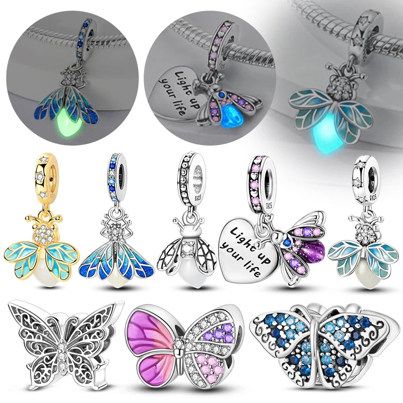 Colgante de Mariposa Luciérnaga en Plata 925