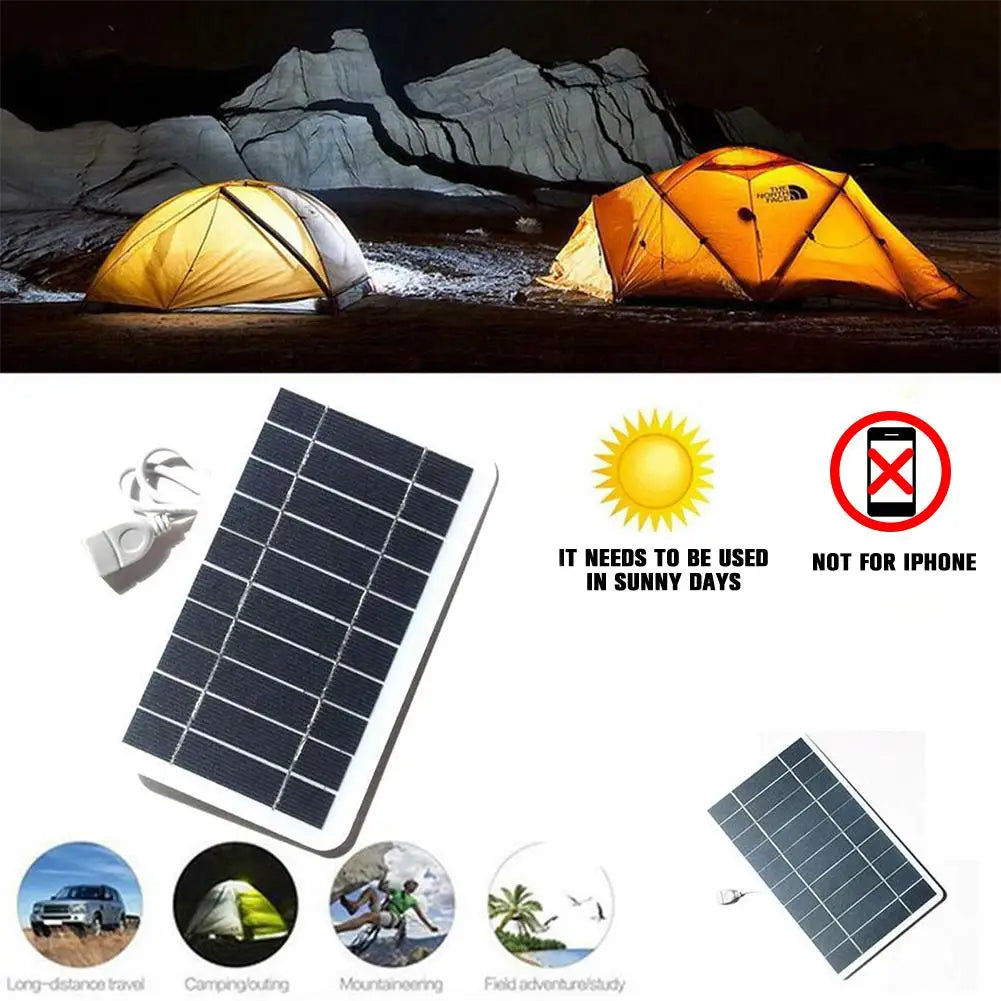 Portable 2W USB Solar Charger — 5V 400mA Solar Panel for Mobile Phones