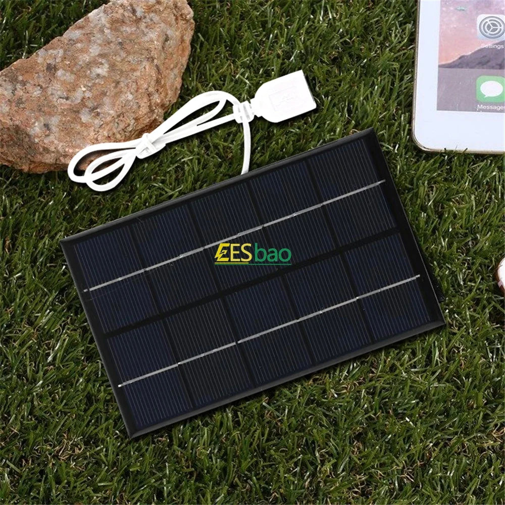 Panel Solar USB Portátil — 5W / 15W para Exteriores y Proyectos DIY