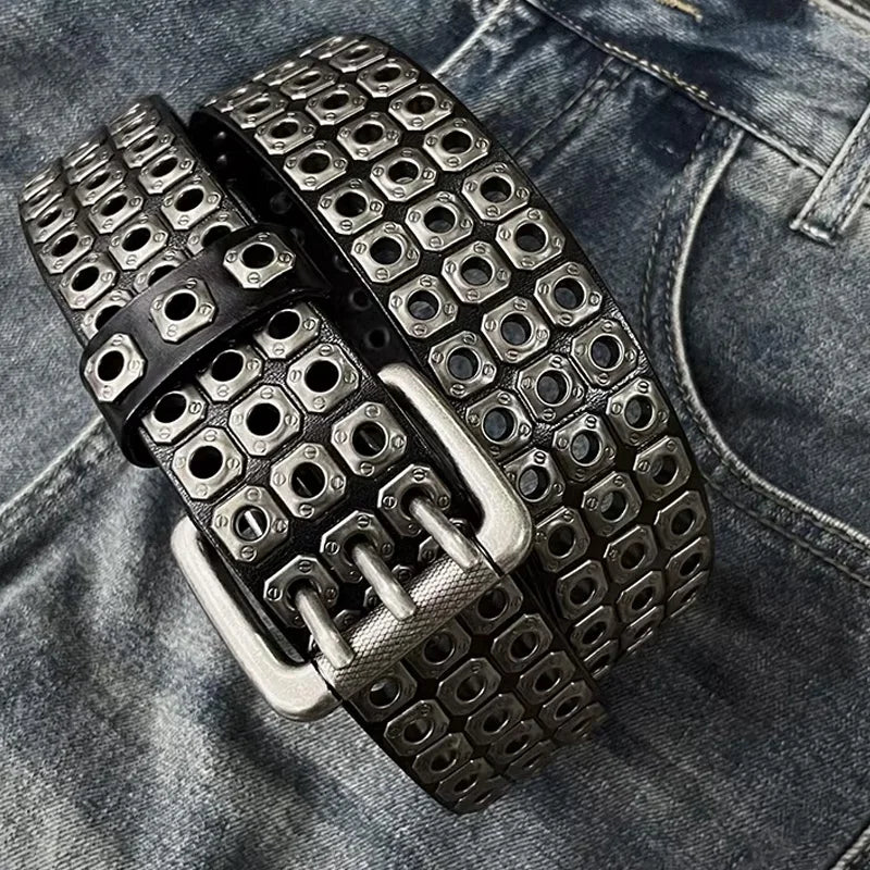 Cinturón Gótico con Remaches — Estilo Punk