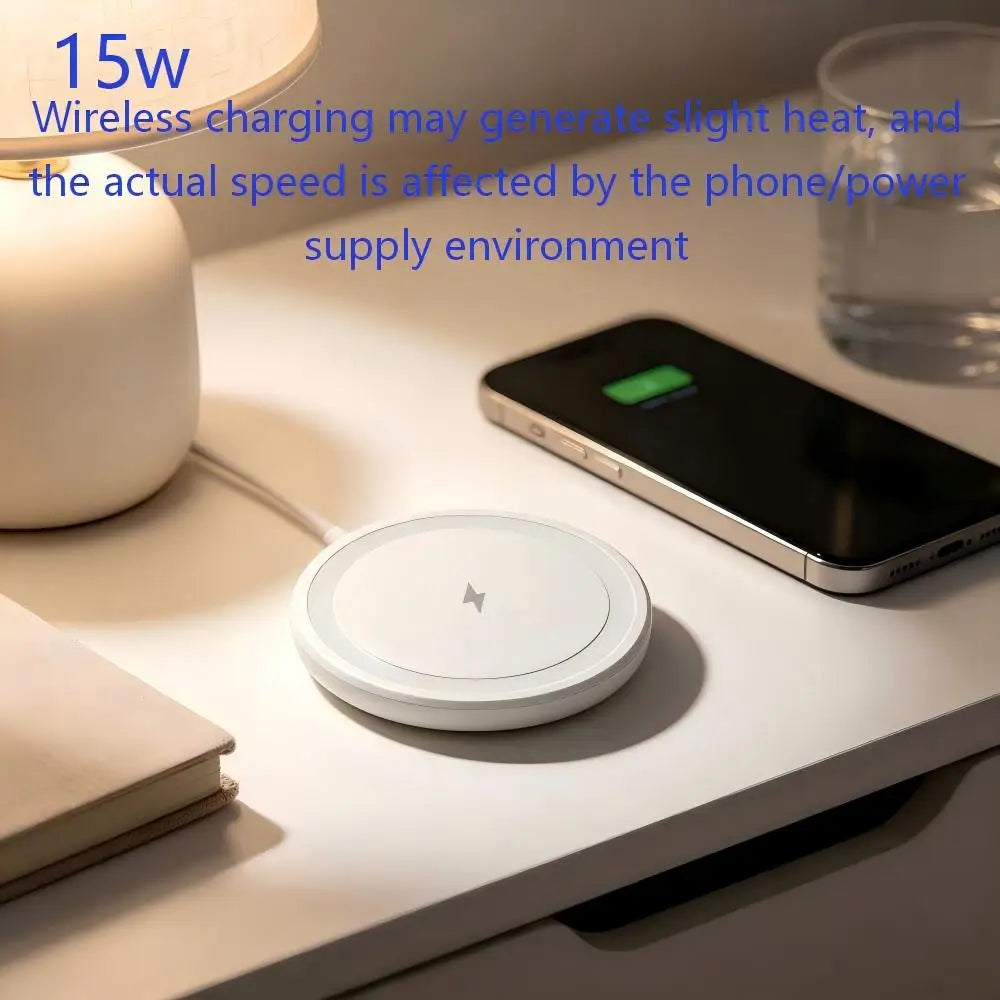 Cargador Inalámbrico Magnético 15W — Compatible iPhone 13 14 15 16 17 18 🧲