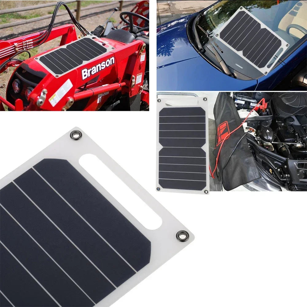 6W USB Solar Charger, Waterproof portable panel for outdoor camping, hiking, mobile phone power bank charging