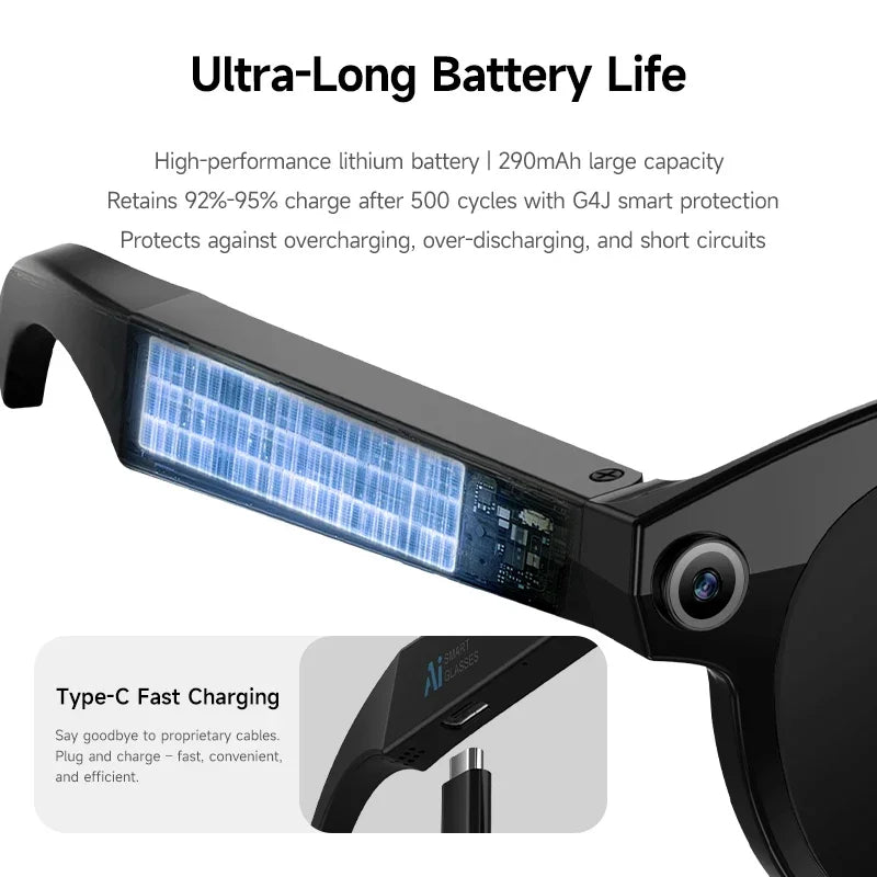 Gafas Inteligentes Lenovo 8K HD con IA — Traducción, Cámara y Bluetooth 2026