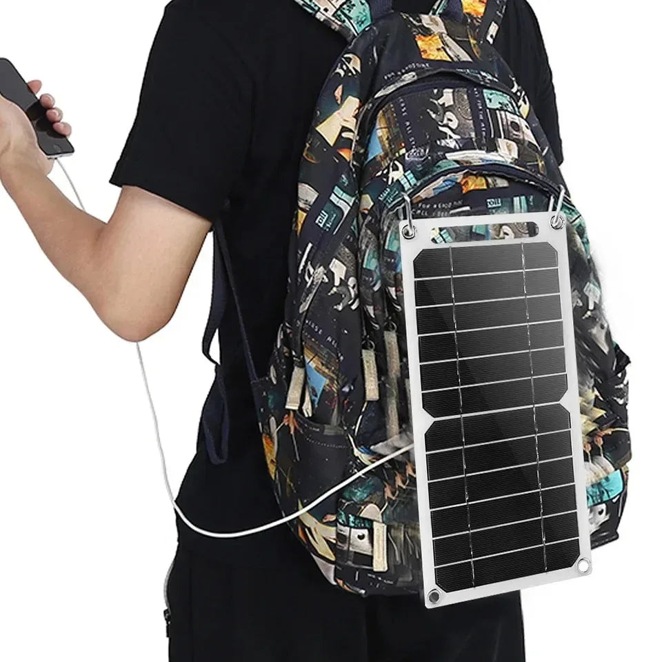 6W USB Solar Charger, Waterproof portable panel for outdoor camping, hiking, mobile phone power bank charging