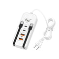 4-Port USB Charger with Extension and PD Fast Charging 🔌