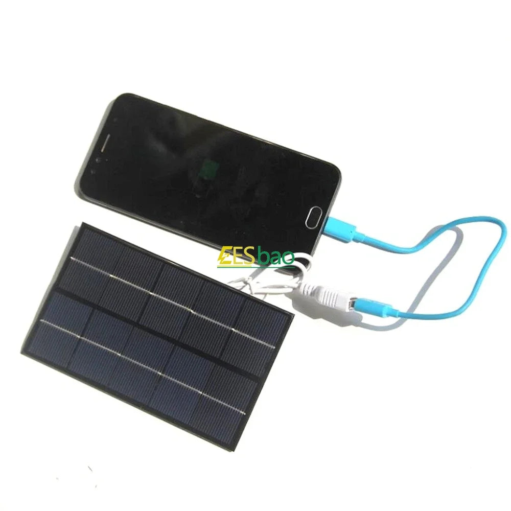 Panel Solar USB Portátil — 5W / 15W para Exteriores y Proyectos DIY