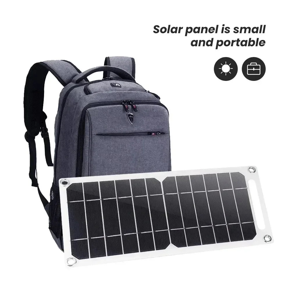 6W USB Solar Charger, Waterproof portable panel for outdoor camping, hiking, mobile phone power bank charging