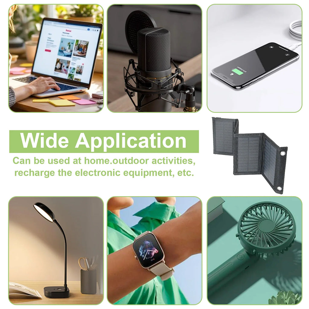 LEAORLD 20W Foldable Solar Charger — High-Efficiency Monocrystalline with USB